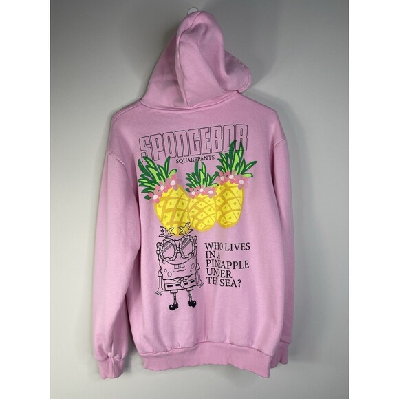 Nickelodeon Womens M SpongeBob SquarePants Pineapple Hoodie Bikini Bottom Pink - Picture 7 of 9